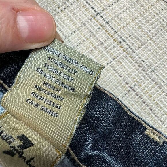 7 For All Mankind Women's Cut-Off Denim Jean Shorts Blue Size 29 Distressed - Picture 7 of 8